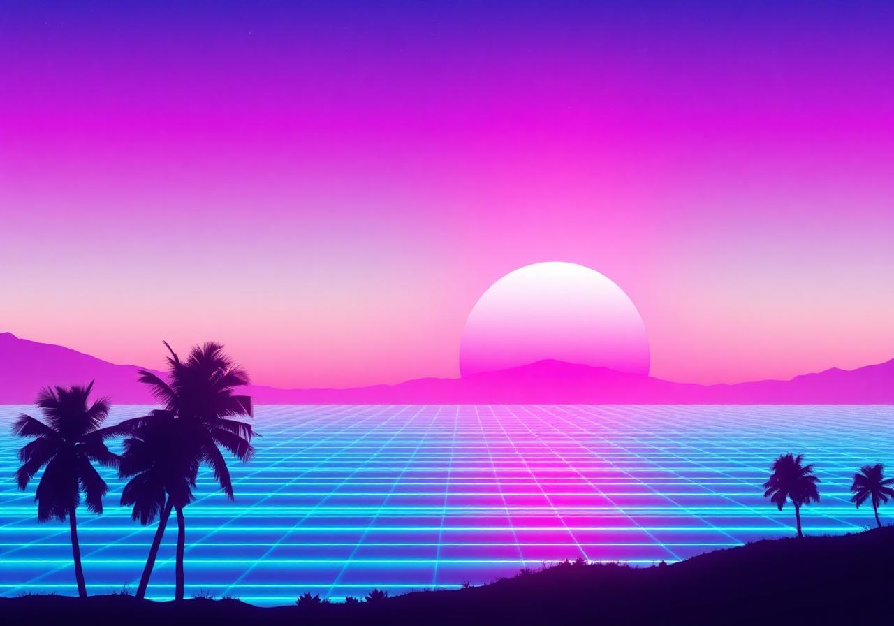 Vaporwave Neon Horizon