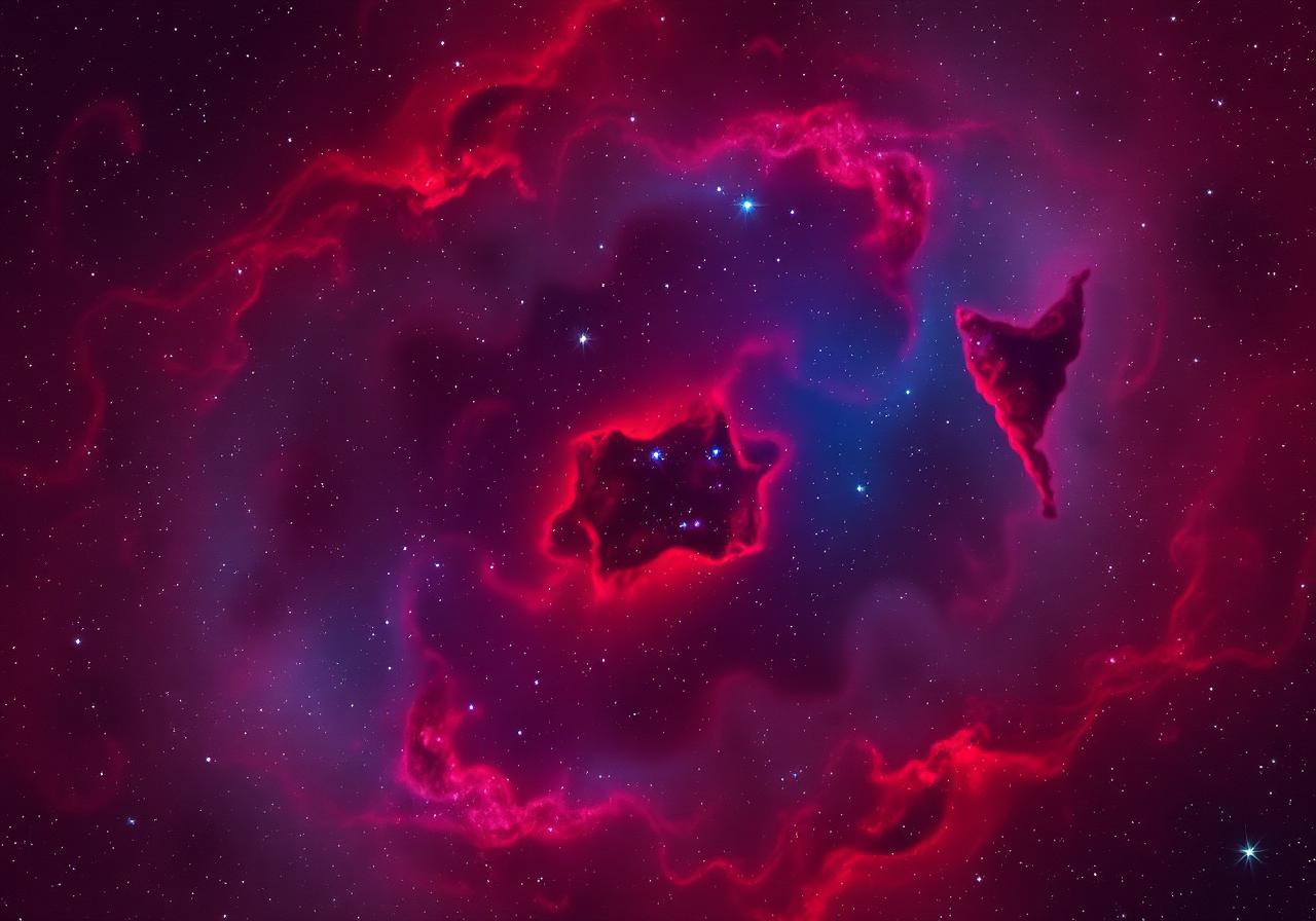 Crimson Deep-Field Nebula