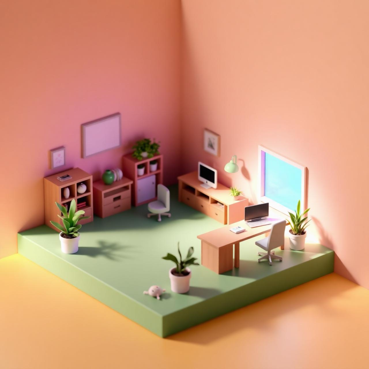 Isometric Startup Office Diorama