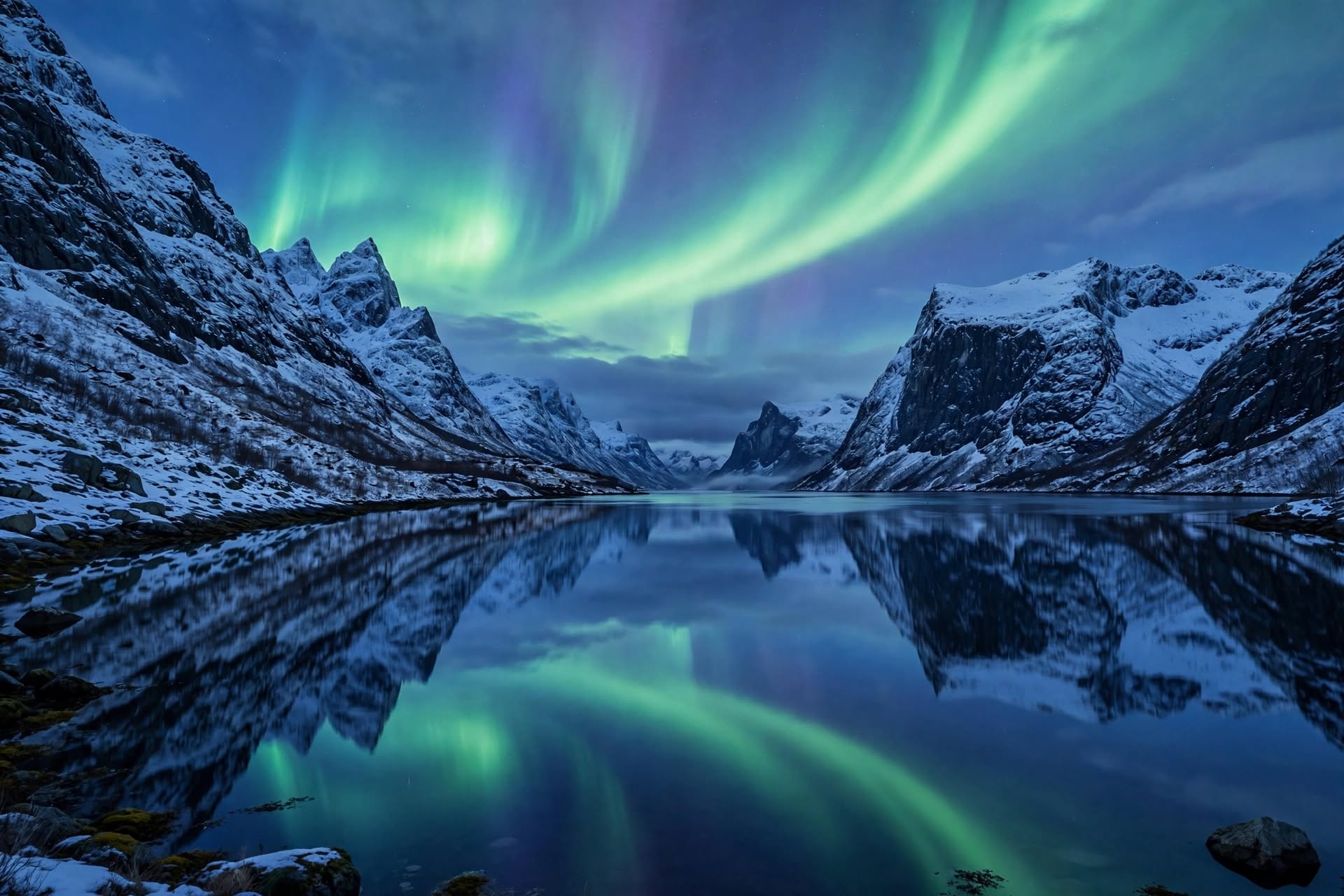 Fjord Aurora Mirror