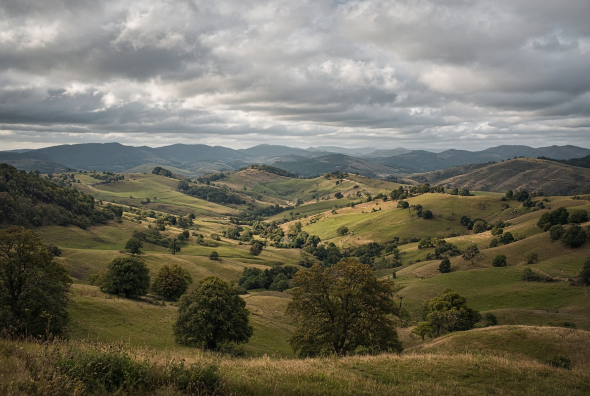 Late Afternoon Cloudy Valley